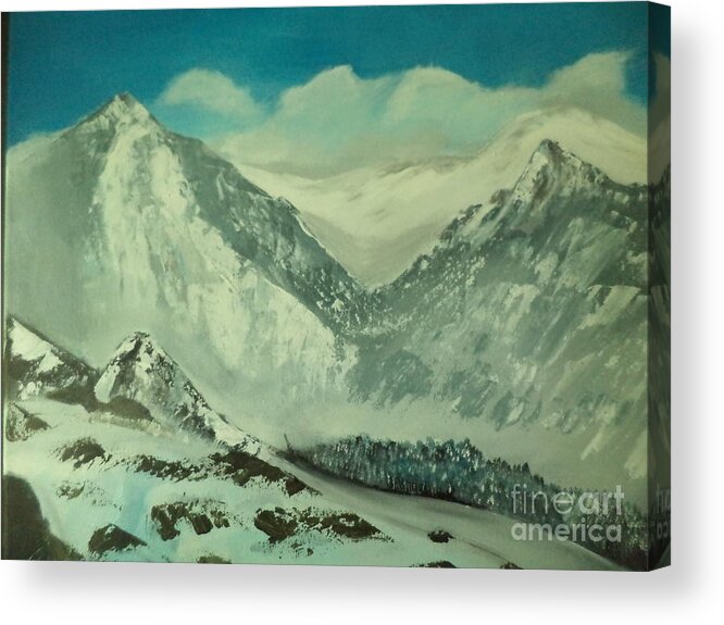 Landscape Acrylic Print featuring the painting White Mountain N.H # 230 by Donald Northup