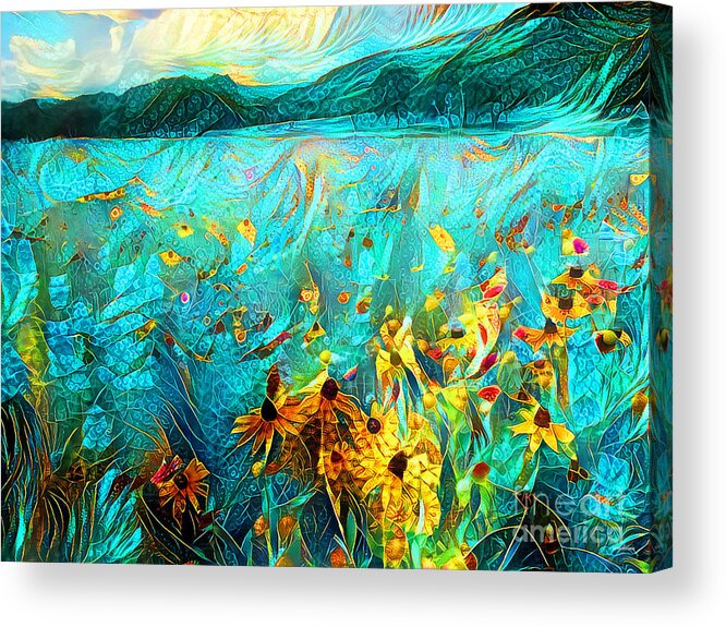 Wingsdomain Acrylic Print featuring the photograph WildFlowers in Contemporary Vibrant Color Motif 20200506v2 by Wingsdomain Art and Photography