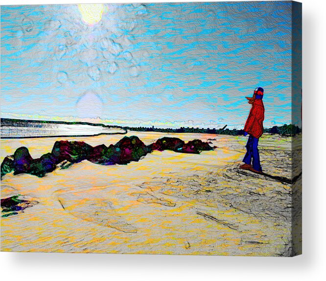 Folley Beach Acrylic Print featuring the digital art Winter Beach by Rod Whyte