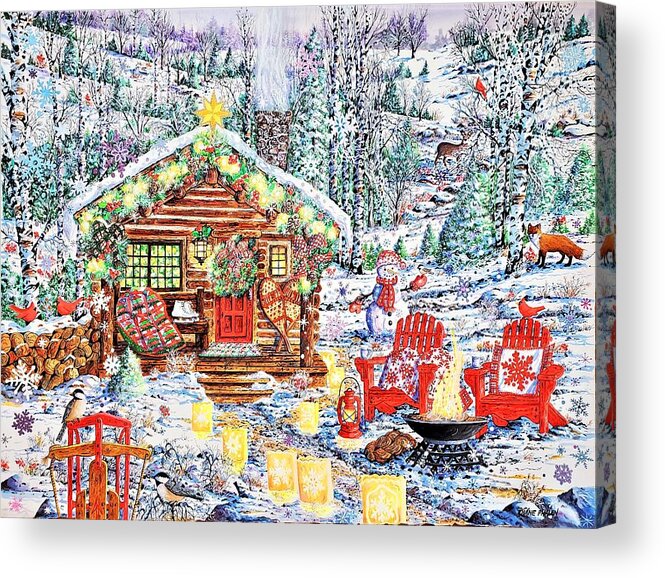 Winter Acrylic Print featuring the painting Christmas Season of Joy by Diane Phalen