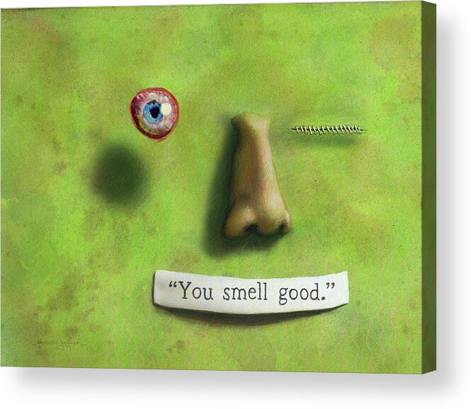 Smell Acrylic Print featuring the painting You smell good by James W Johnson