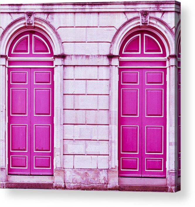 Arch Acrylic Print featuring the photograph Red doors #1 by Tom Gowanlock