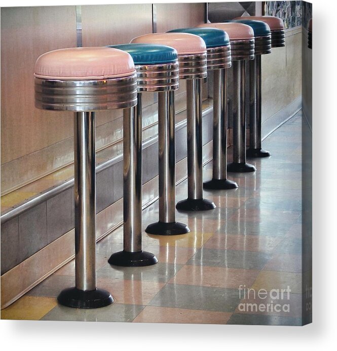 Diner Acrylic Print featuring the photograph Have A Seat #2 by Peggy Hughes