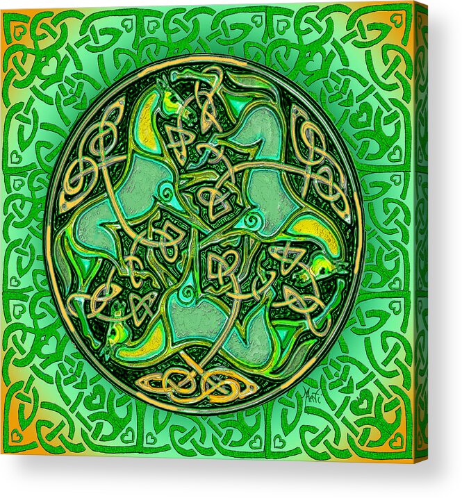 Celtic Acrylic Print featuring the digital art 3 Celtic Irish Horses by Michele Avanti