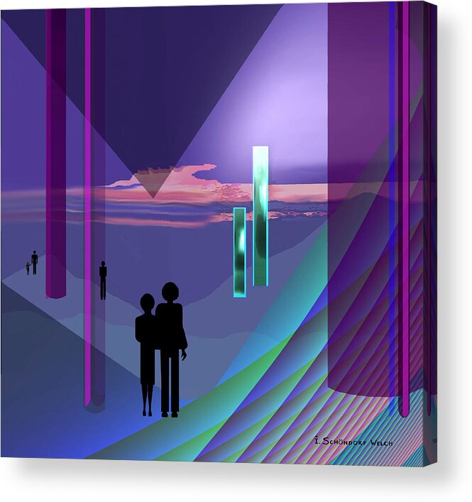 799 Acrylic Print featuring the painting 799 - Walk Into Magic by Irmgard Schoendorf Welch