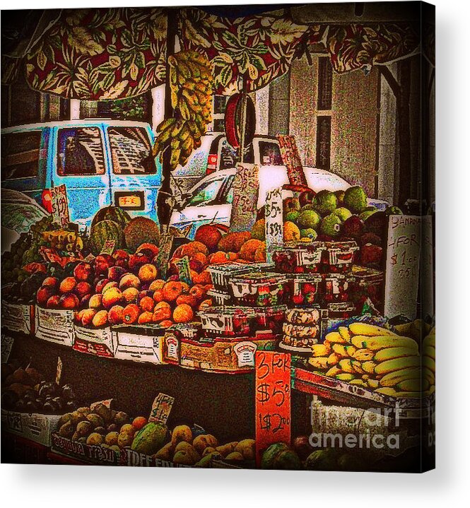 Fruitstand Acrylic Print featuring the photograph Blue Van by Miriam Danar