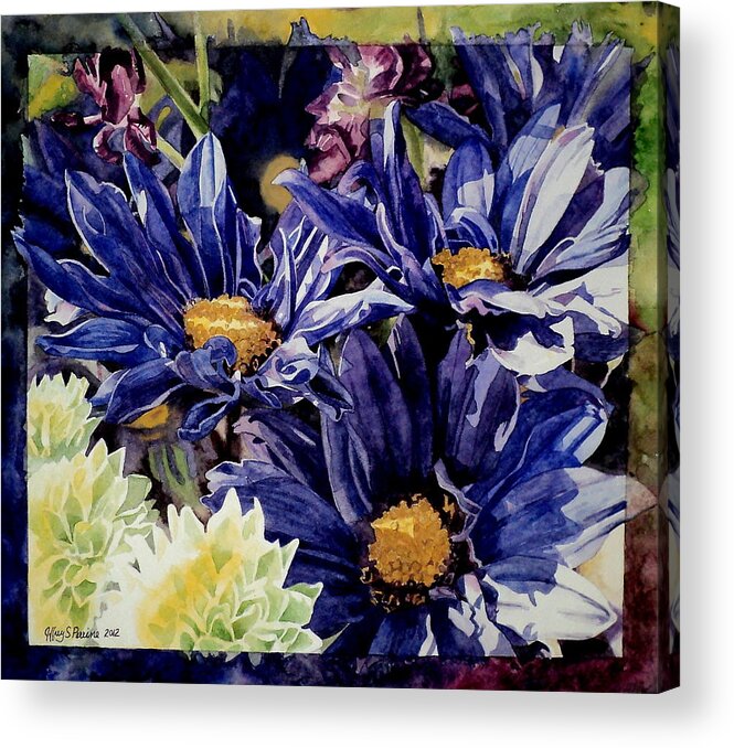 Purple Acrylic Print featuring the painting Bouquet Blues by Jeffrey S Perrine