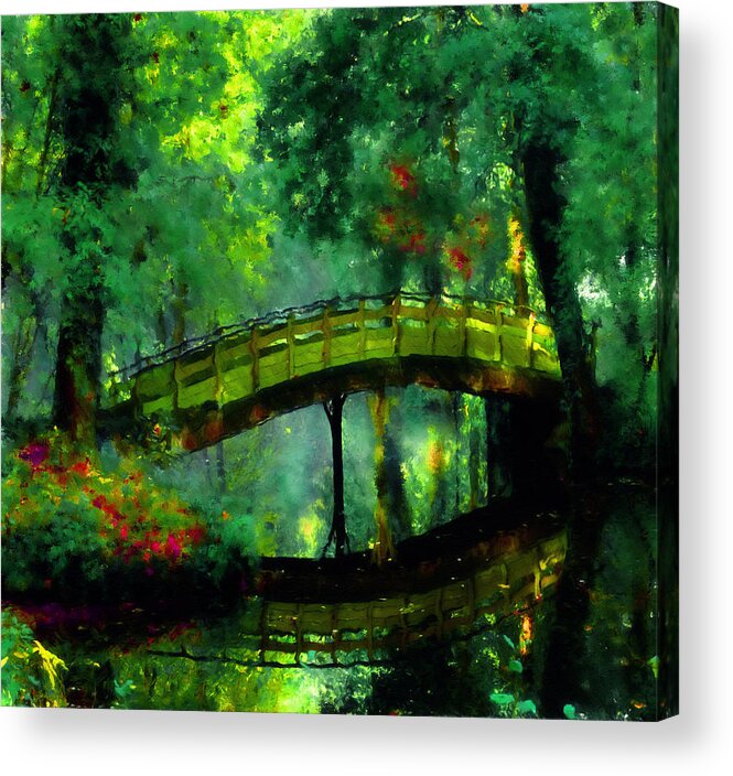 Impressionism Acrylic Print featuring the painting Bridge Of Dreams by Georgiana Romanovna