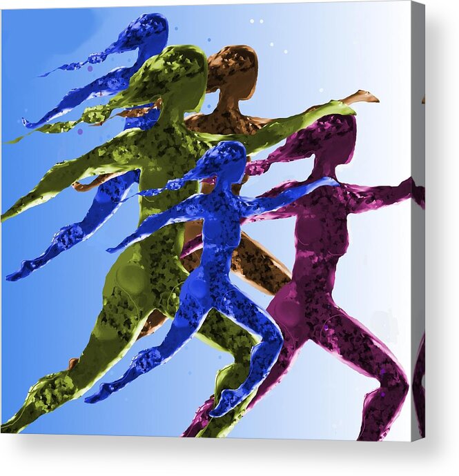 Dancers Acrylic Print featuring the digital art Dancers by Mary Armstrong
