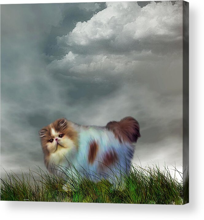 Feline Acrylic Print featuring the painting I Cant Help Being Beautiful by Tyler Robbins