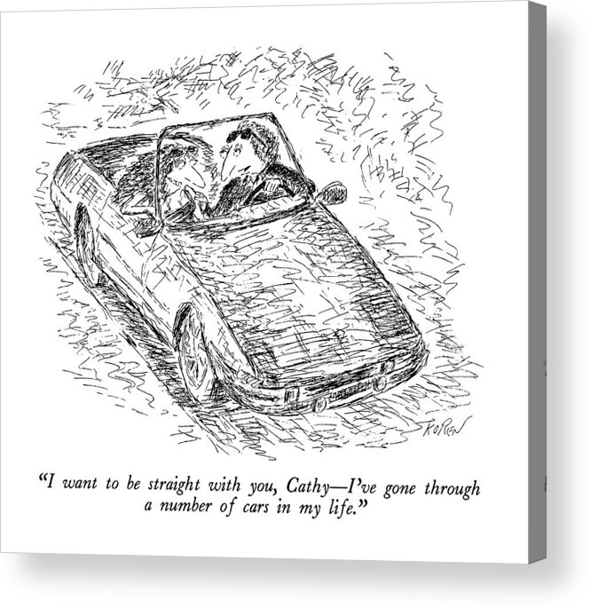 Auto Acrylic Print featuring the drawing I Want To Be Straight by Edward Koren