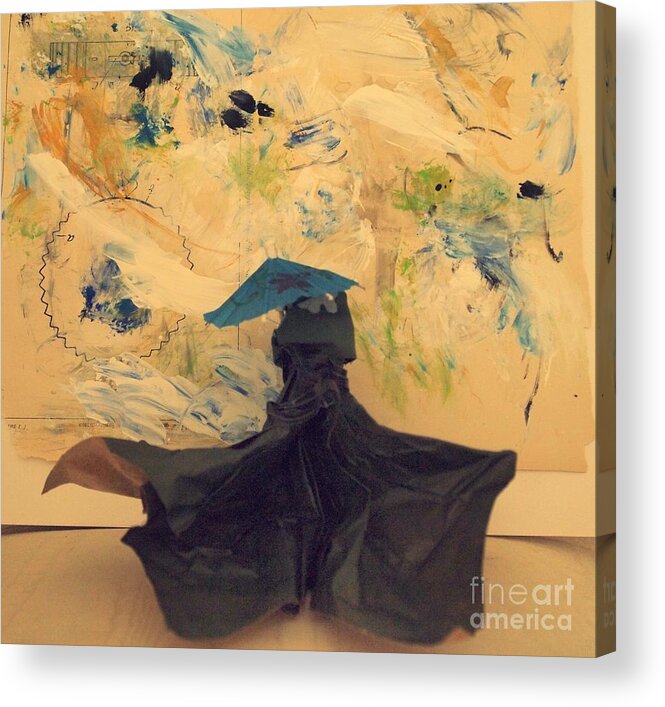 Paper Sculpture Acrylic Print featuring the mixed media In the Studio 4 by Nancy Kane Chapman