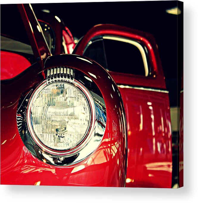 Kustom Acrylic Print featuring the photograph Kustom Red Coupe by Steve Natale