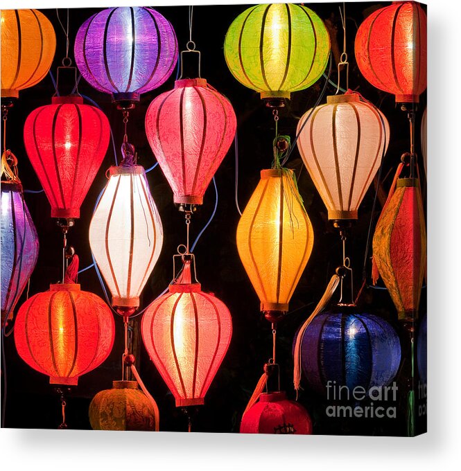 Vietnam Acrylic Print featuring the photograph Lantern Stall 04 by Rick Piper Photography