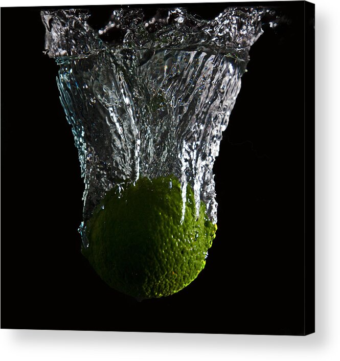 Lime Acrylic Print featuring the digital art Lime Splash by John Hoey