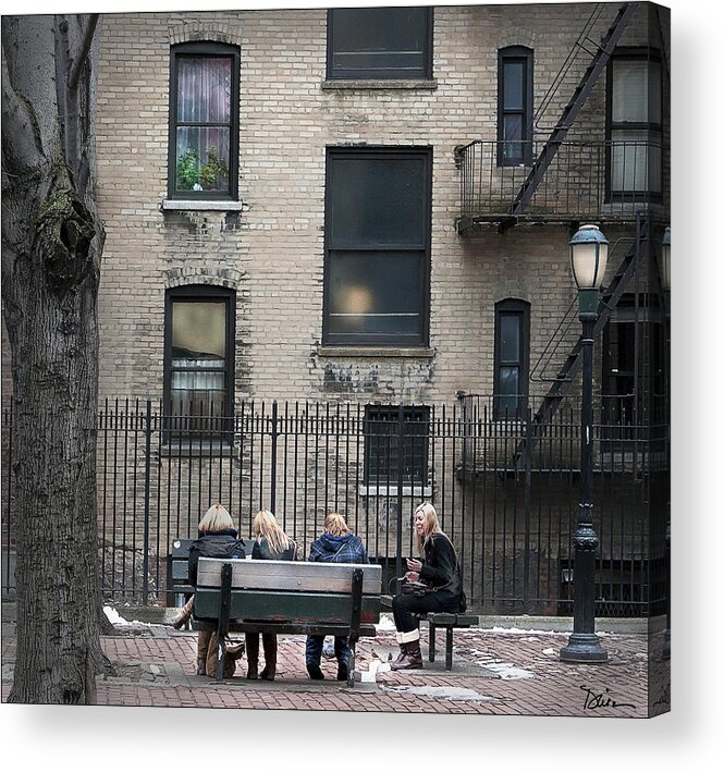 Four Blonde Women Acrylic Print featuring the photograph Lunchtime by Peggy Dietz
