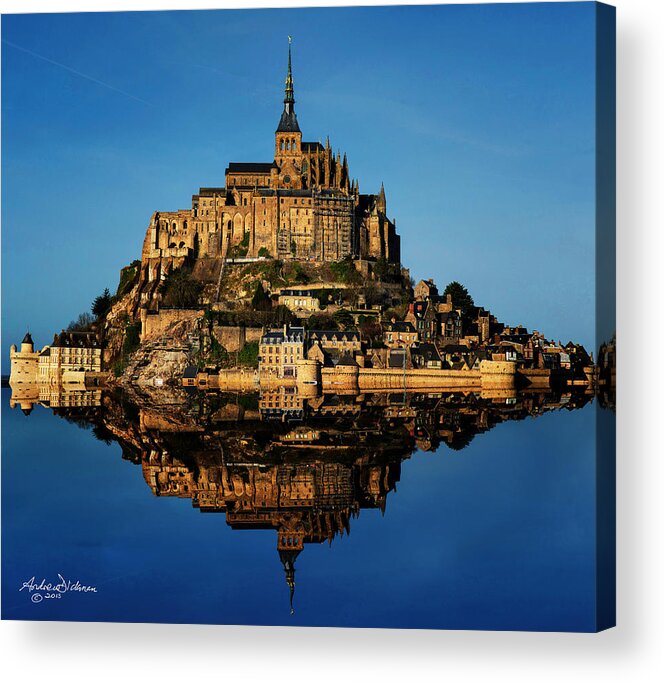 Castle Acrylic Print featuring the photograph Mont St Michel by Andrew Dickman