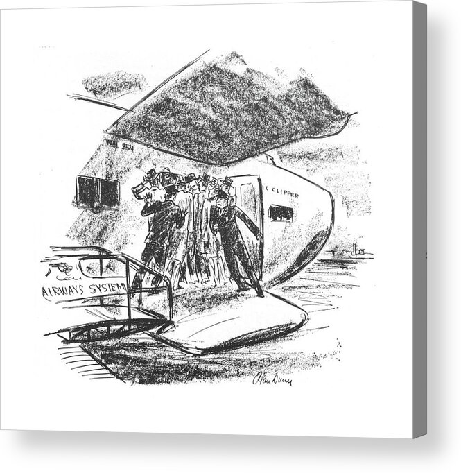112728 Adu Alan Dunn Acrylic Print featuring the drawing New Yorker June 26th, 1943 by Alan Dunn