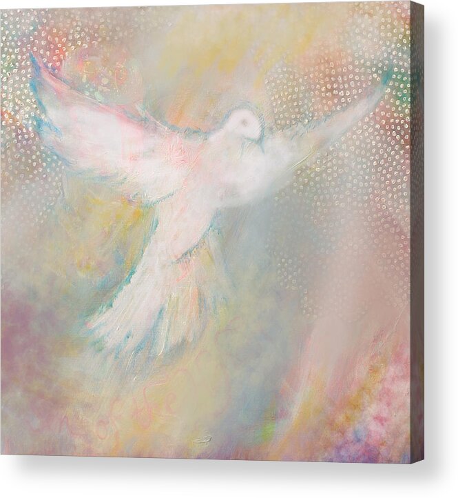 Christian Acrylic Print featuring the painting Peace Dove by Anne Cameron Cutri