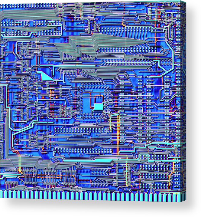 Circuit Board Acrylic Print featuring the photograph Printed Circuit Board by Alfred Pasieka