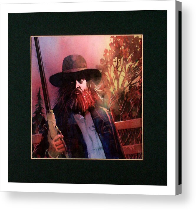 Western Acrylic Print featuring the painting Red Headed Stranger by David Chapple