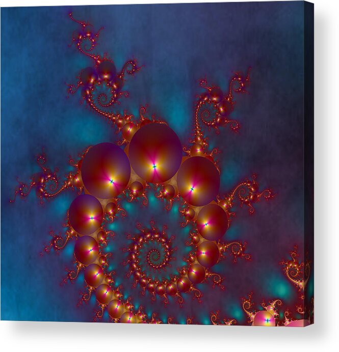 Fractal Acrylic Print featuring the digital art Space Worm by Ester McGuire