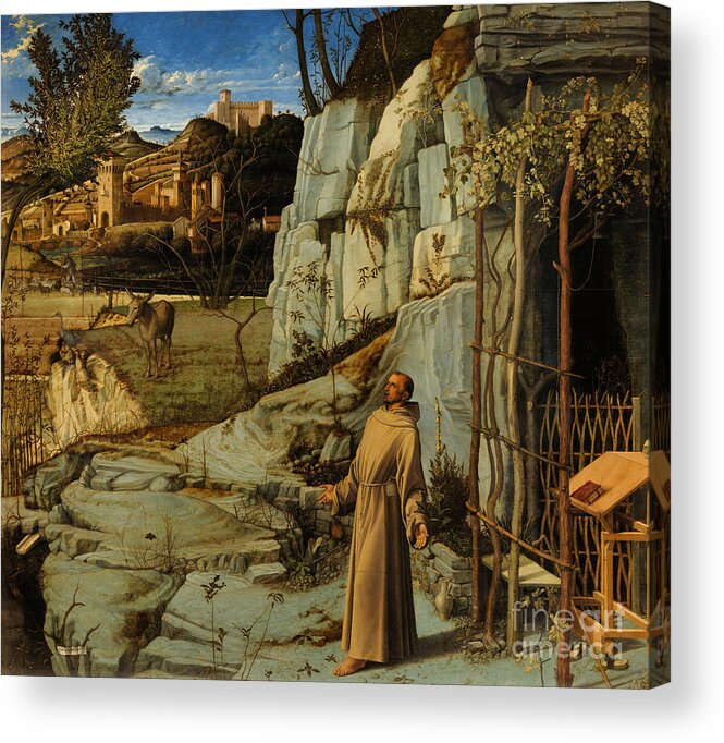 Bellini Acrylic Print featuring the painting St Francis of Assisi in the Desert by Giovanni Bellini