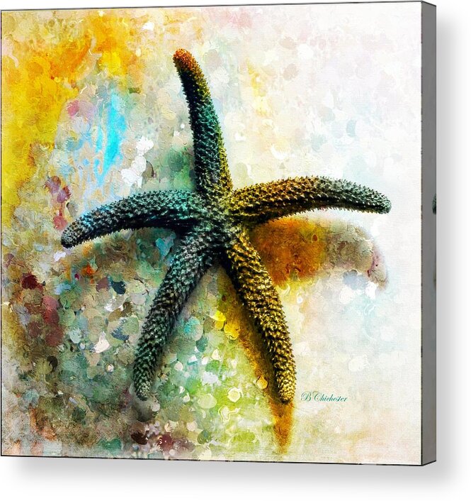 Florida Acrylic Print featuring the painting Starfish Impression by Barbara Chichester