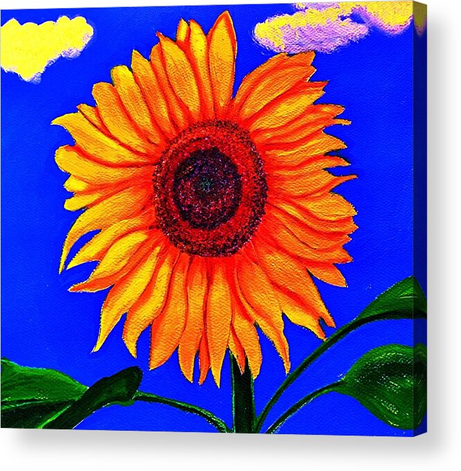 Sunflower Acrylic Print featuring the painting Sunflower by Victoria Rhodehouse