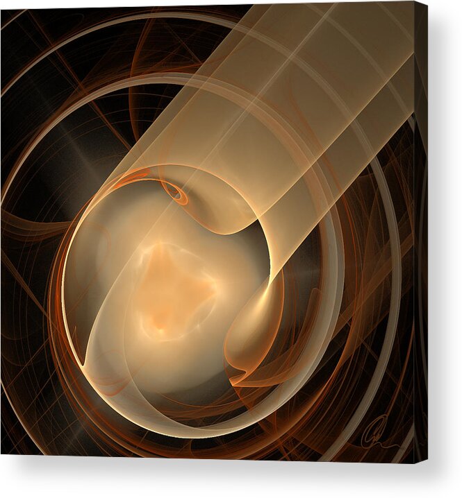 Abstract Acrylic Print featuring the digital art Swirl Abstract in Brown by Chris Thomas