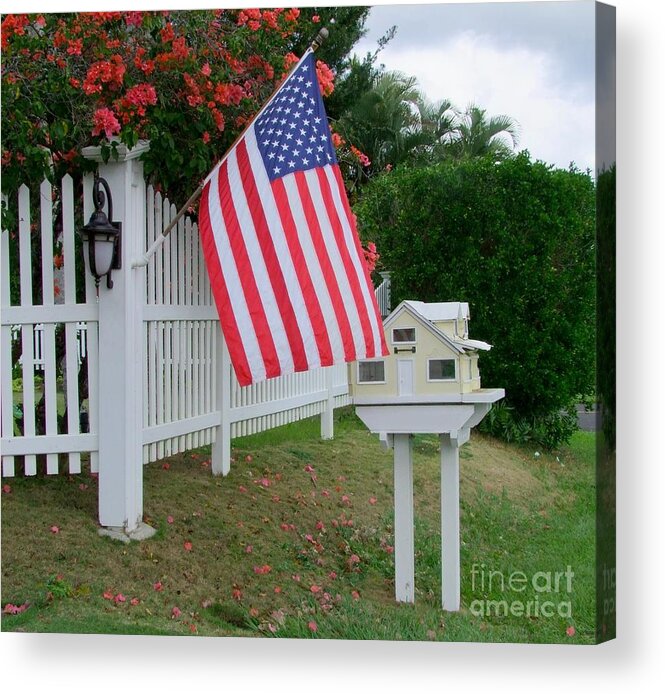 Flag Acrylic Print featuring the photograph The Flag by the Mailbox by Mary Deal