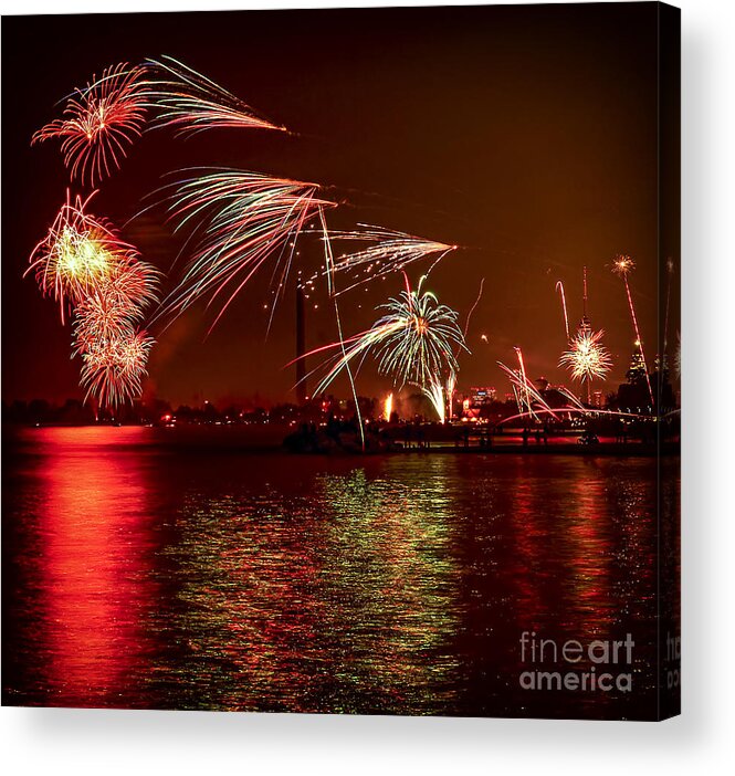 Toronto Acrylic Print featuring the photograph Toronto fireworks 2 by Elena Elisseeva