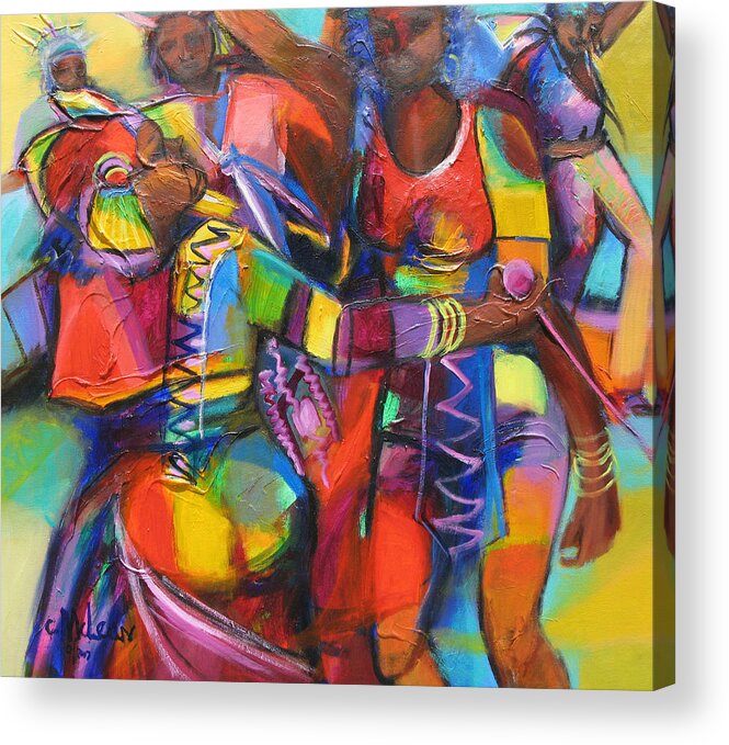 Abstract Acrylic Print featuring the painting Trinidad Carnival by Cynthia McLean