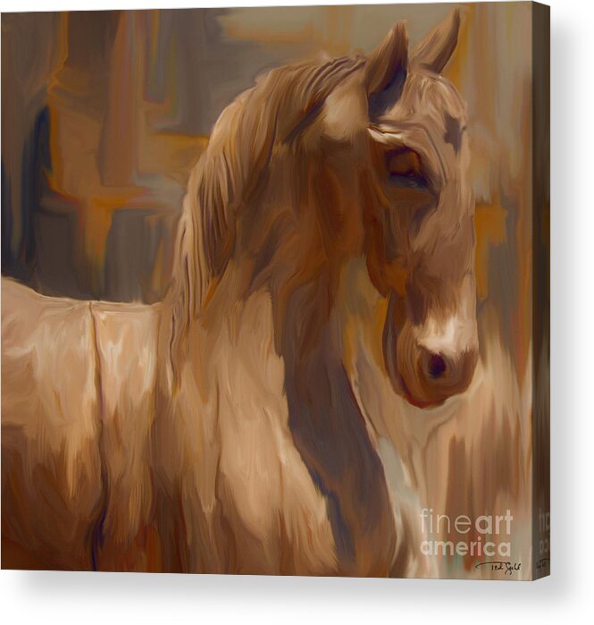 Troy Acrylic Print featuring the painting Trojan Horse by Ted Guhl