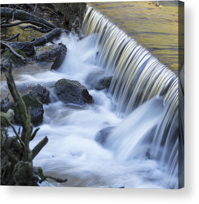 River Clwyd Acrylic Print featuring the photograph White Water by Spikey Mouse Photography