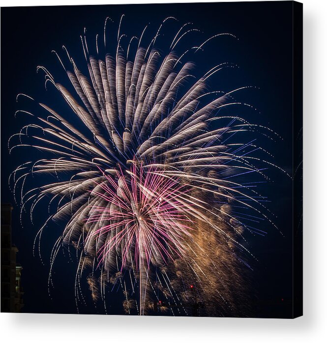 Fireworks Acrylic Print featuring the photograph Fireworks 2015 Sarasota 36 by Richard Goldman