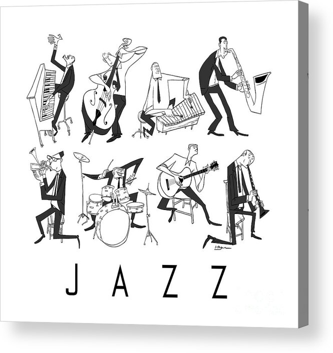 Piano Acrylic Print featuring the digital art Jazz #1 by Sean Hagan
