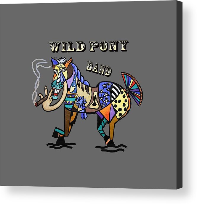 Wild Pony T-shirt Acrylic Print featuring the painting Wild Pony by Anthony Falbo