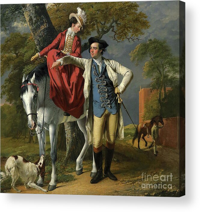 Horse Acrylic Print featuring the painting Mr and Mrs Thomas Coltman by Joseph Wright of Derby