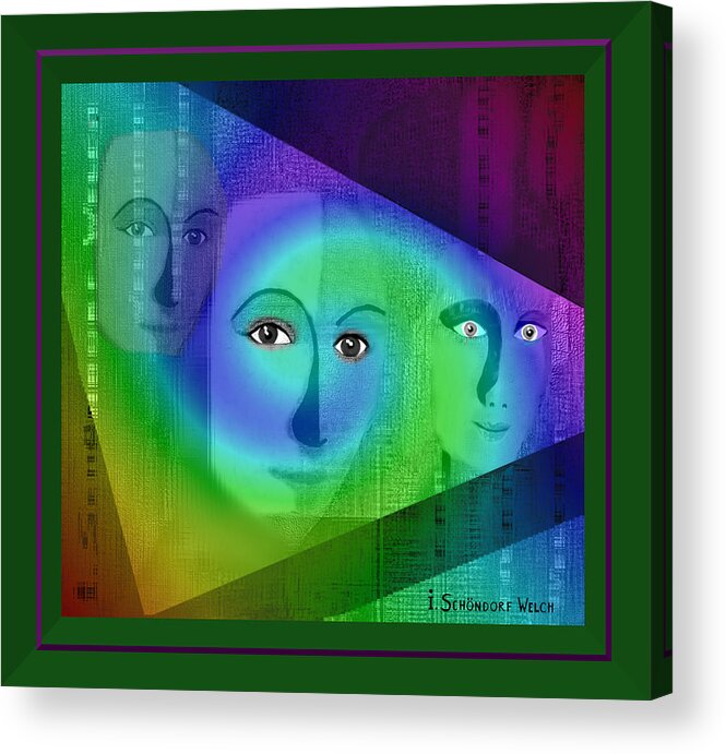 672 Acrylic Print featuring the painting 672 - Glance by Irmgard Schoendorf Welch