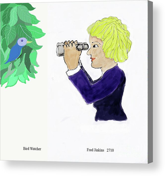 Bird Watcher Acrylic Print featuring the digital art Bird Watcher by Fred Jinkins