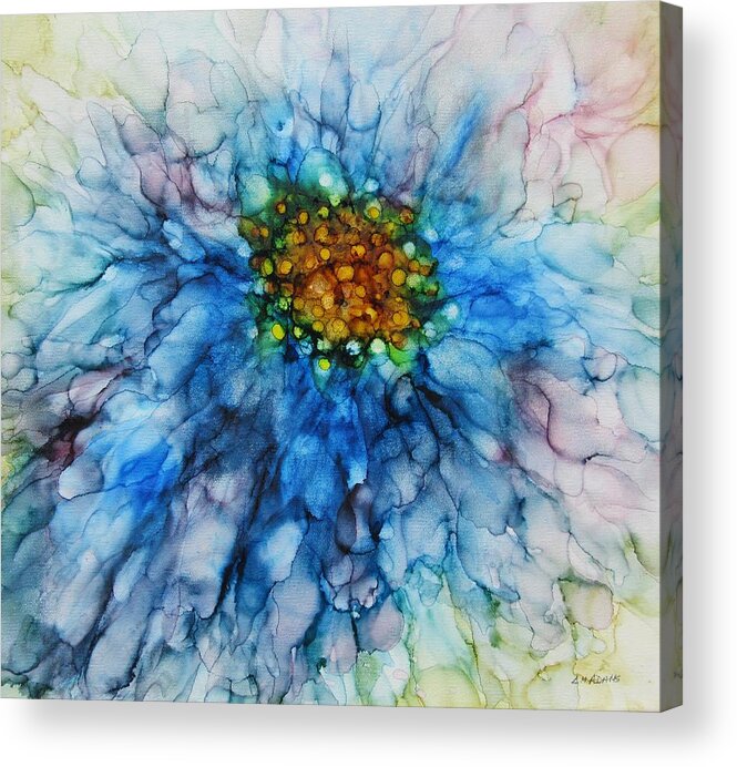 Blue Delight Acrylic Print featuring the painting Blue Delight by Louise Adams