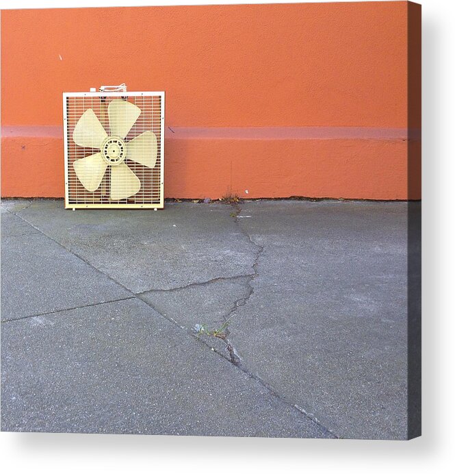 Orange Acrylic Print featuring the photograph Box fan on orange by Erik Burg