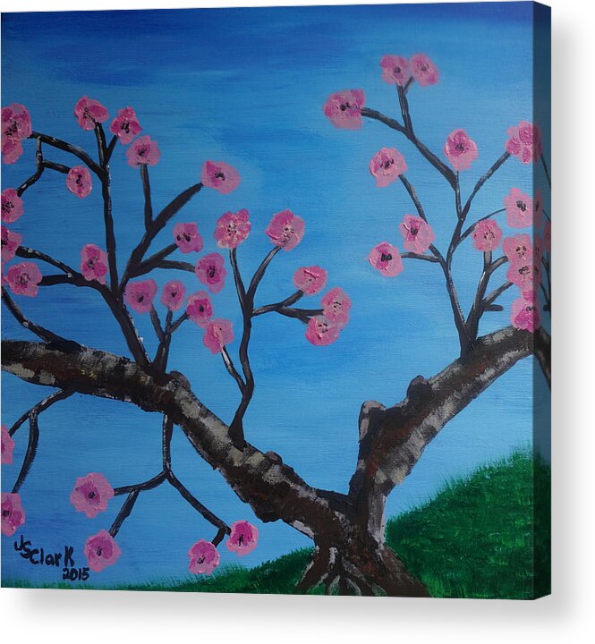 Cherry Blossom Acrylic Print featuring the painting Cherry Blossoms II by Jimmy Clark