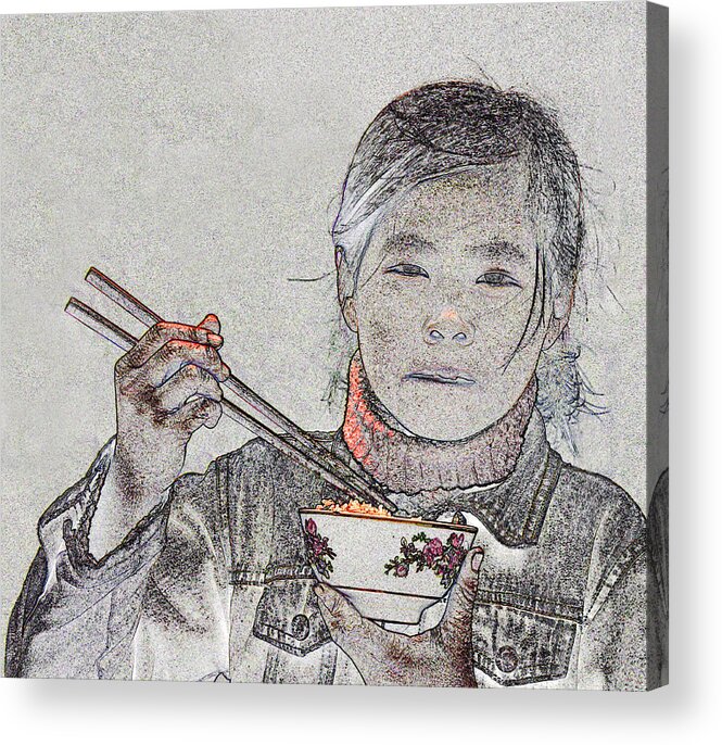 Vietnam Acrylic Print featuring the photograph Chopsticks and Rice by Jim Justinick