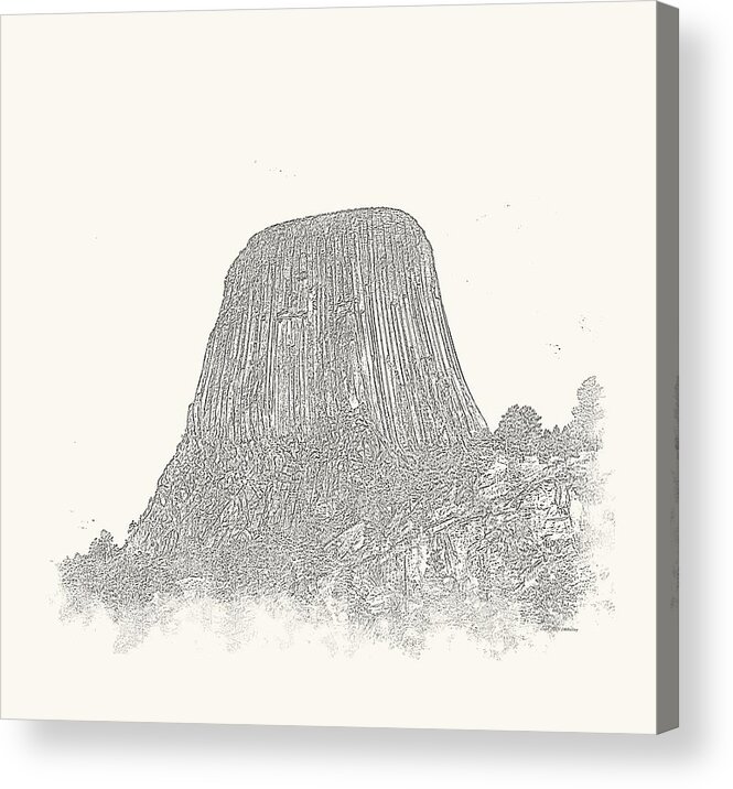 Landscape Acrylic Print featuring the photograph Devils Tower Vignette by John M Bailey