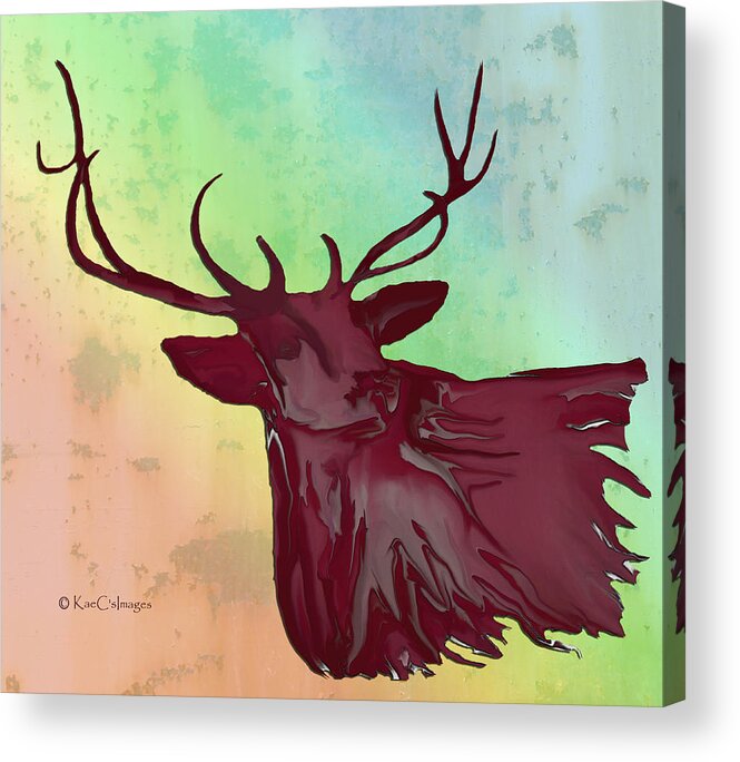 Digital Art Acrylic Print featuring the digital art Montana Elk #1 by Kae Cheatham