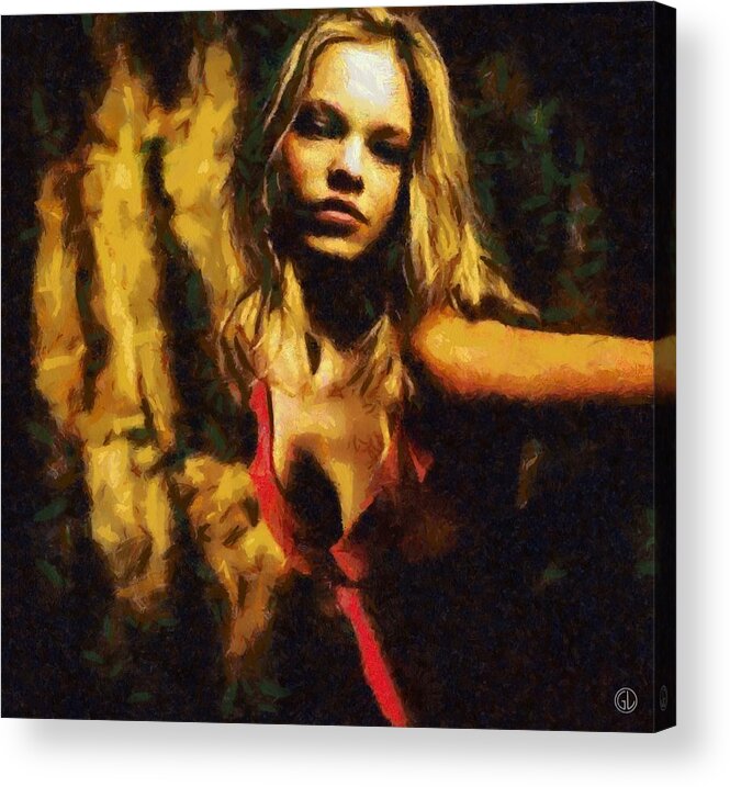 Woman Acrylic Print featuring the digital art Fire dance by Gun Legler