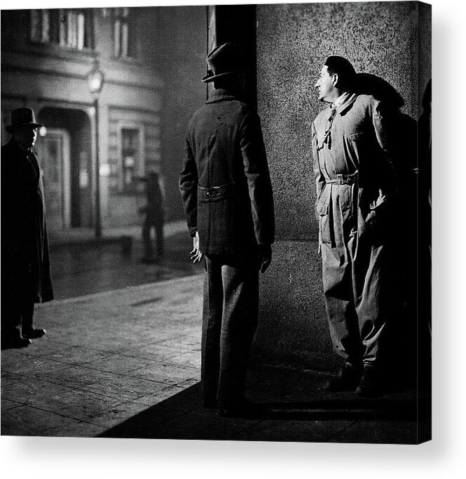 Fritz Lang Directing M Peter Lorre On The Left Berlin Germany 1931 Acrylic Print featuring the photograph Fritz Lang directing M Peter Lorre on the left Berlin Germany 1931 by David Lee Guss