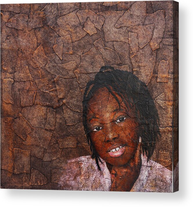 Ronex Art Acrylic Print featuring the painting Growing Dreads by Ronex Ahimbisibwe